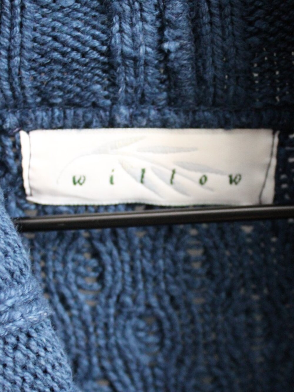 Willow Oversized Blue Wave Kable Knit Turtleneck Sweater Size XL - Picture 3 of 3